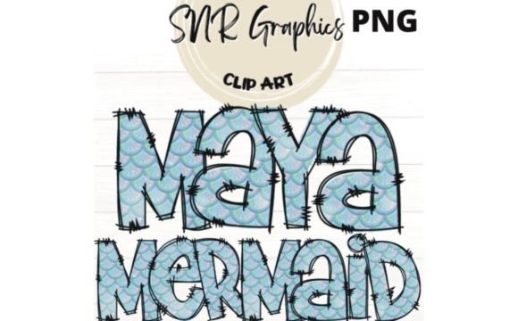Download Blue Mermaid Doodle Letters - Mermaid Collection