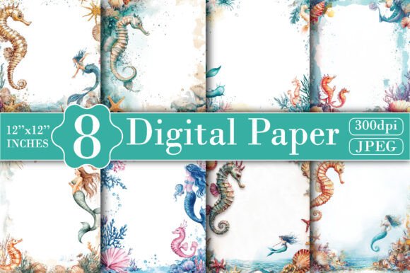 Download Mermaid Nursery Junk Digital Paper - Mermaid Collection