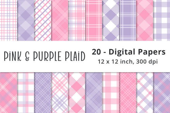 Download Pink and Purple Plaid Digital Paper Pack - Plaid Collection