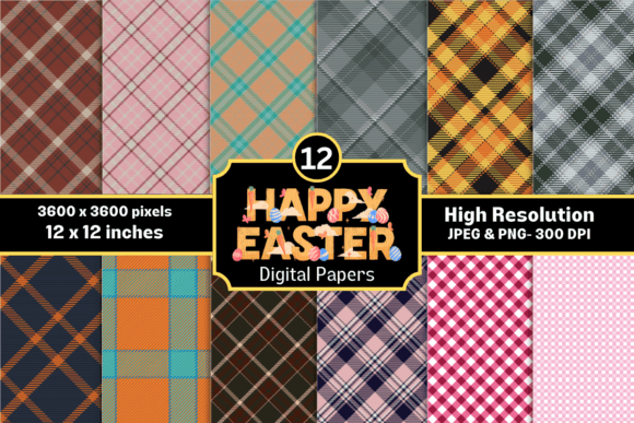 Download Easter Spring Plaid Digital Papers - Plaid Collection