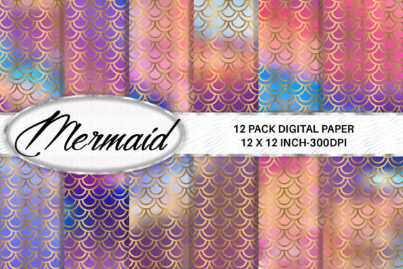 Download Mermaid Scales Digital Paper - Mermaid Collection