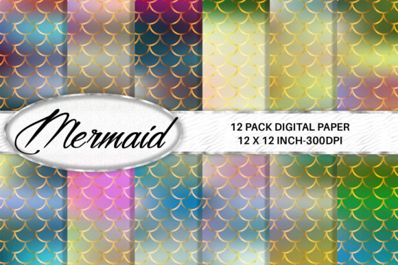 Download Colorful Mermaid Scales Digital Paper - Mermaid Collection