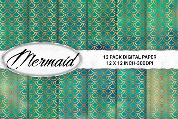Download Green Mermaid Scales Digital Paper - Mermaid Collection