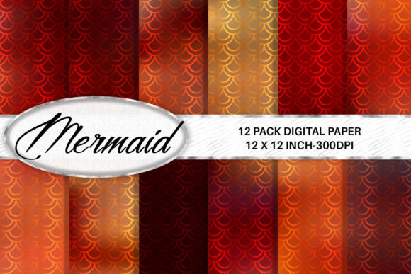 Download Red Mermaid Scales Digital Paper - Mermaid Collection