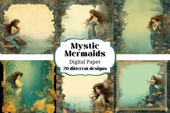 Download Mystical Mermaids Digital Paper - Mermaid Collection