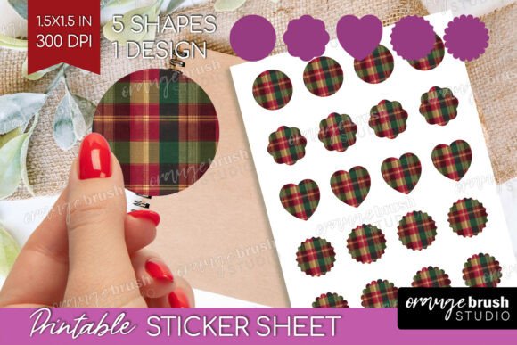 Download Tartan Plaid Printable Sticker Sheet - Premium Resources