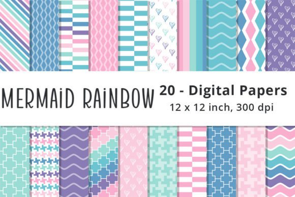 Download Printable Mermaid Rainbow Color Patterns - Mermaid Collection