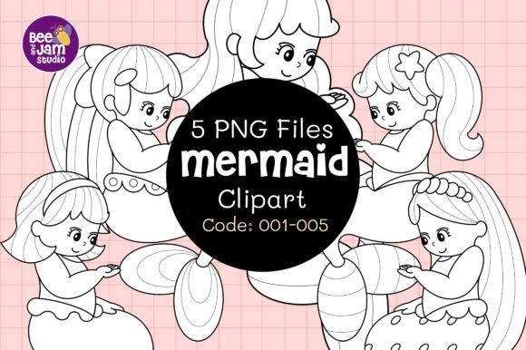 Download Mermaid Digital Stamp Coloring Page - Mermaid Collection