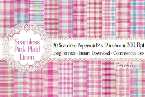 Download Seamless Pink Rustic Gingham Plaid - Plaid Collection