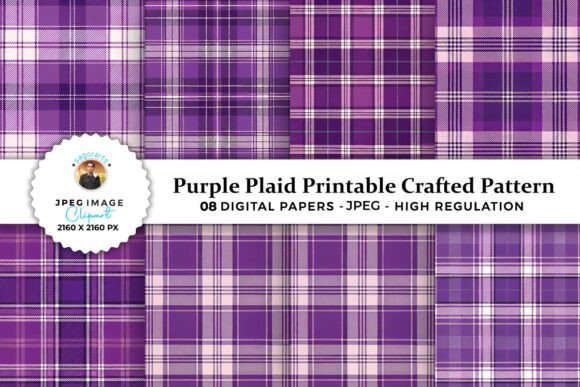 Download Purple Plaid Printable Crafted Patterns - Plaid printable Collection
