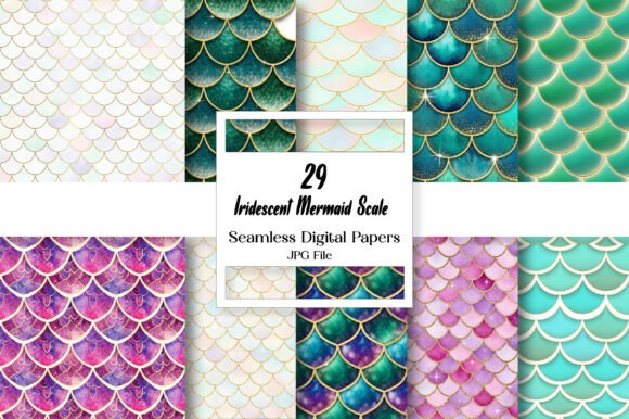 Download Iridescent Mermaid Scale Digital Paper - Mermaid Collection