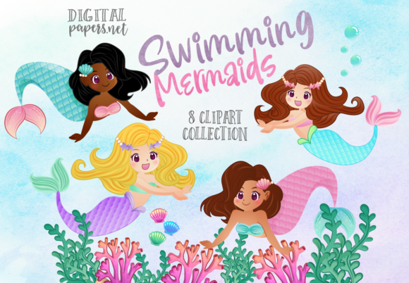 Download Swimming Mermaids - Mermaid Collection