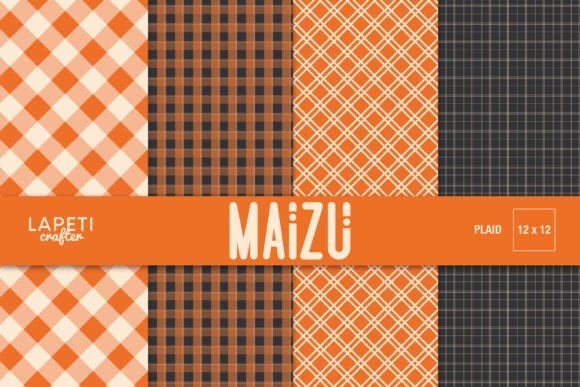 Download Plaid Digital Paper Orange Brown - Plaid Collection