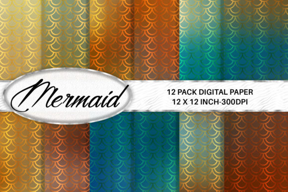 Download Mermaid Scales Digital Paper Background - Mermaid Collection