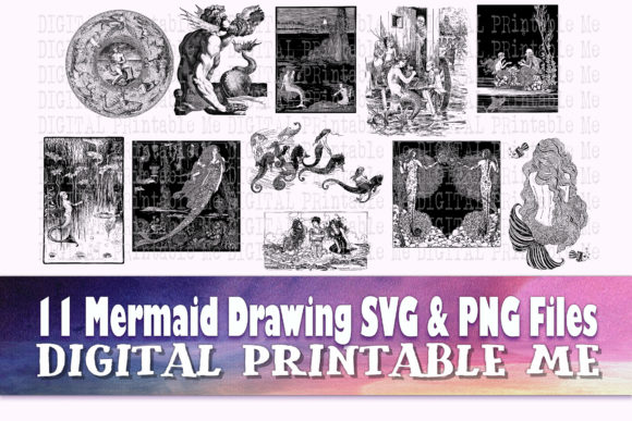 Download Mermaid Svg Detailed Illustration Png - Mermaid Collection