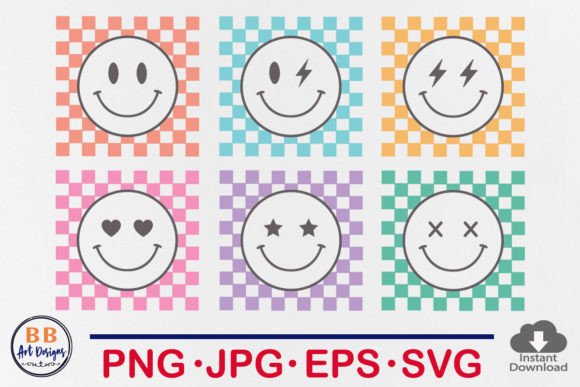 Download Checkered Smile SVG Bundle, Smiley Face - Checkered Collection