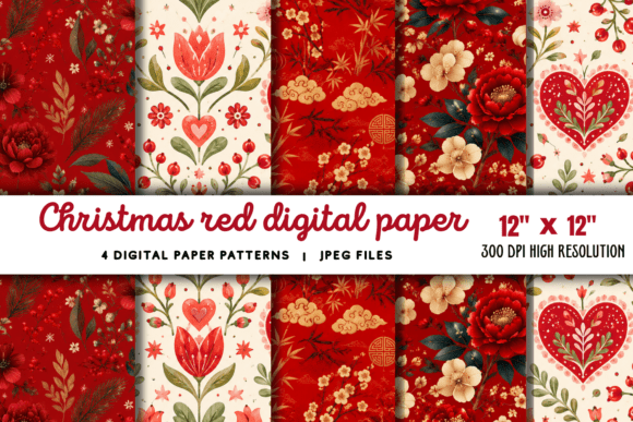 Download Festive Red Scrapbook Paper - Scrapbook paper Collection