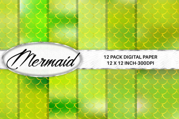 Download Light Green Mermaid Scales Digital Paper - Mermaid Collection