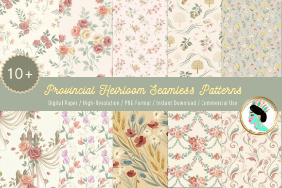 Download French Farmhouse Pattern Bundle - Farmhouse pattern Collection