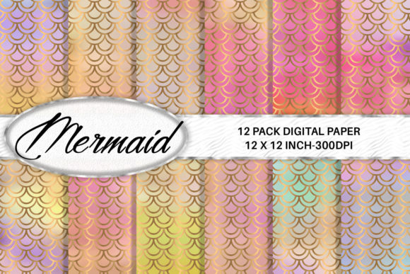 Download Mermaid Scales Digital Paper Background - Mermaid Collection
