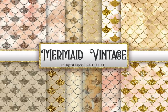 Download Mermaid Scales Vintage Background - Mermaid Collection