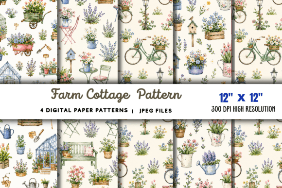 Download Farm Cottage Pattern, Farmhouse Pattern - Farmhouse pattern Collection