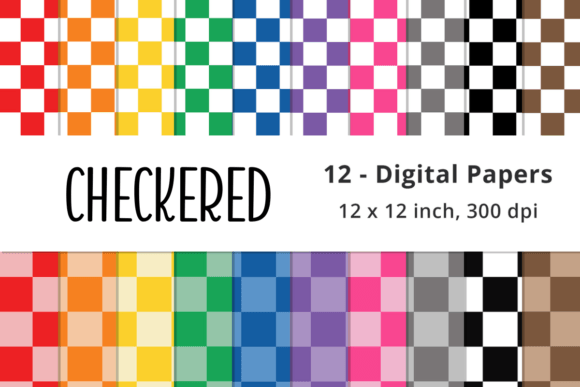Download Checkered Digital Paper - Rainbow - Checkered Collection