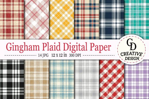 Download Gingham Plaid Digital Paper - Plaid Collection