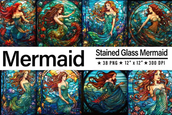 Download Stained Glass Mermaid - Mermaid Collection