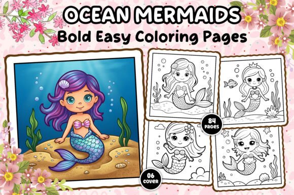 Download Sweet Ocean Mermaids Coloring Book - Mermaid Collection