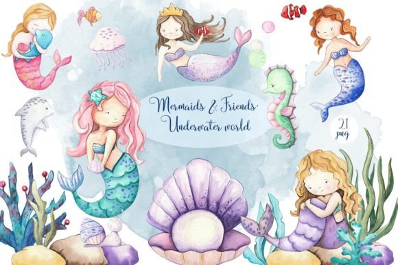 Download Mermaids &amp; Friends. Underwater World - Mermaid Collection