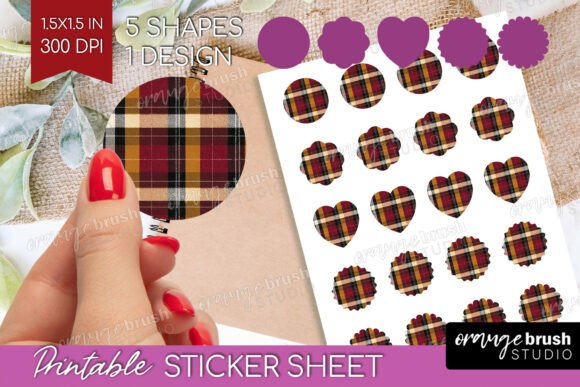 Download Tartan Plaid Printable Sticker Sheet - Premium Resources
