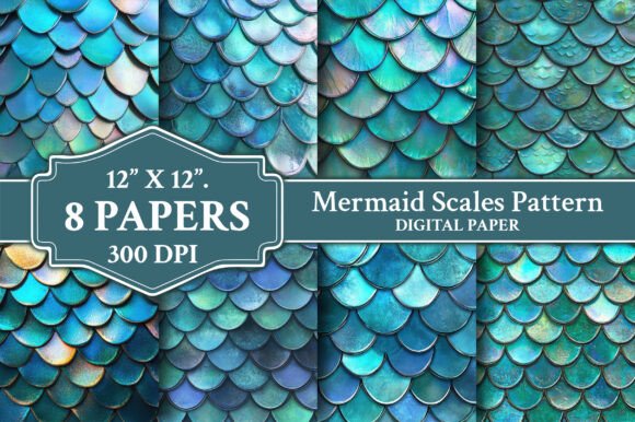 Download Mermaid Scales Pattern Digital Paper - Mermaid Collection