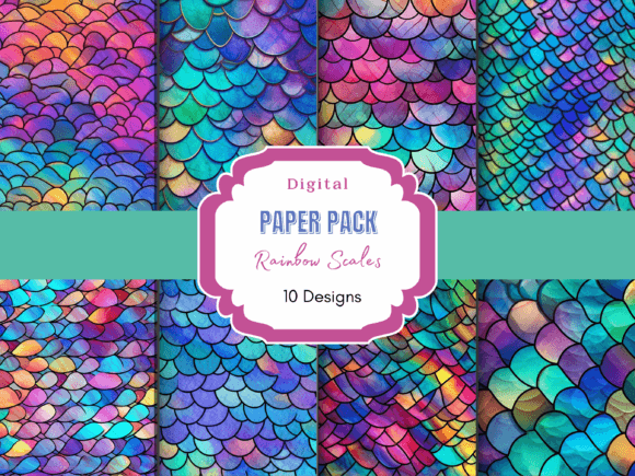 Download Rainbow Mermaid Fish Scales Digital - Mermaid Collection