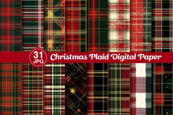 Download Christmas Plaid Digital Paper - Plaid Collection