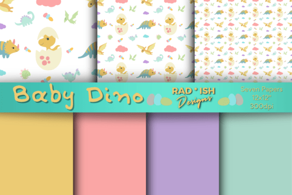 Download Baby Dino 7-pc Digital Paper Pack - Premium Resources