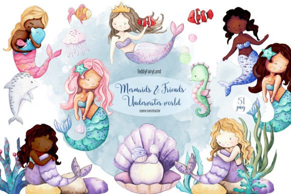 Download Mermaids. Underwater World Scene Creator - Mermaid Collection
