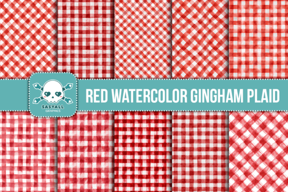 Download Red Watercolor Gingham Plaid - Plaid Collection