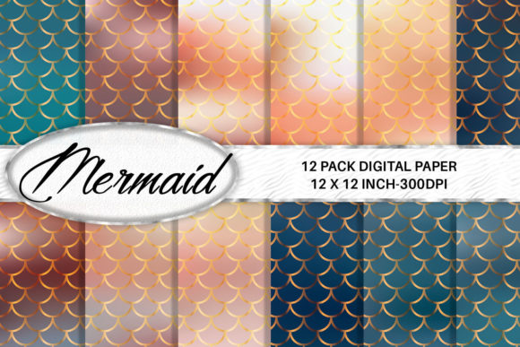 Download Mermaid Scales Digital Paper Background - Mermaid Collection