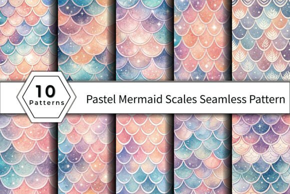 Download Pastel Mermaid Scales Seamless Pattern - Mermaid Collection
