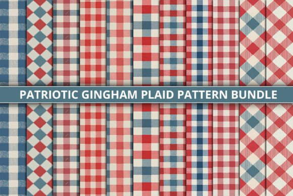 Download Patriotic Gingham Plaid Pattern Bundle - Plaid Collection
