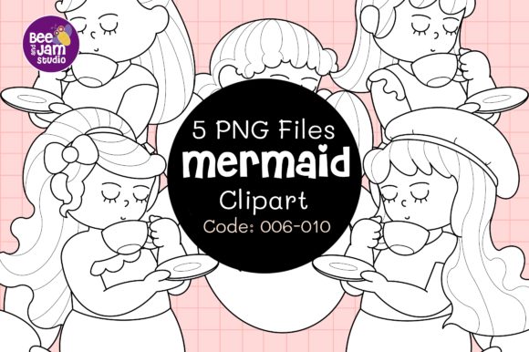 Download Mermaid Digital Stamp Coloring Page - Mermaid Collection