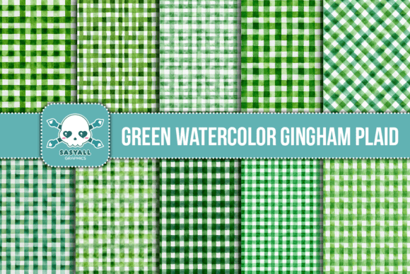 Download Green Watercolor Gingham Plaid - Plaid Collection