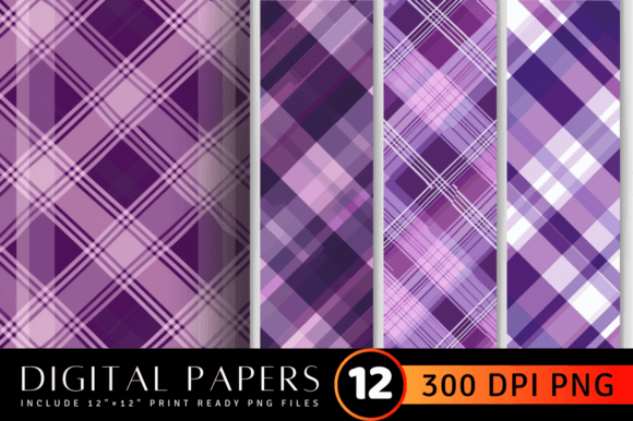 Download Purple Plaid Printable Crafted Digital P - Plaid printable Collection