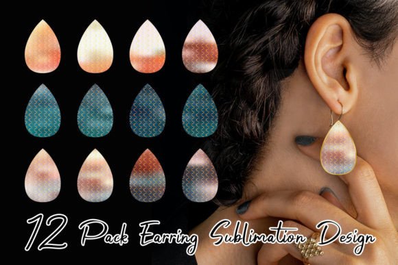 Download Mermaid Scales Pattern Earring Teardrop - Mermaid Collection