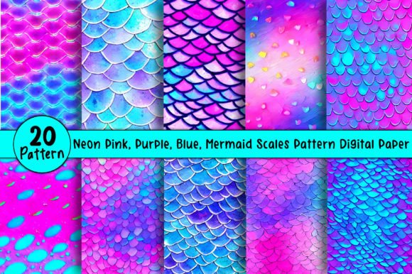 Download Mermaid Scales Pattern Digital Paper - Mermaid Collection