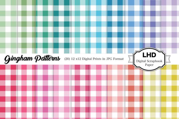 Download Rainbow Gingham Plaid Digital Papers - Plaid Collection