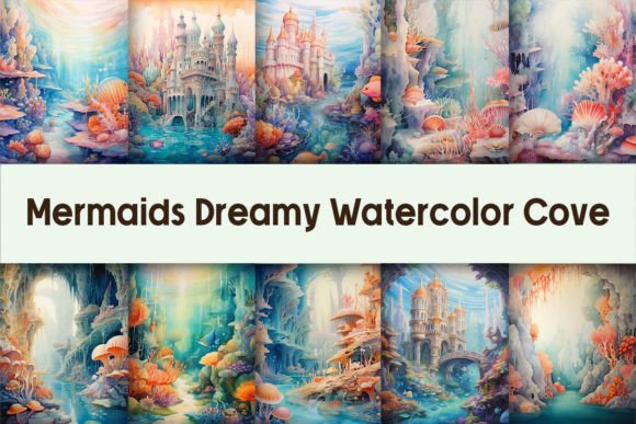Download Mermaids Dreamy Watercolor Cove - Mermaid Collection