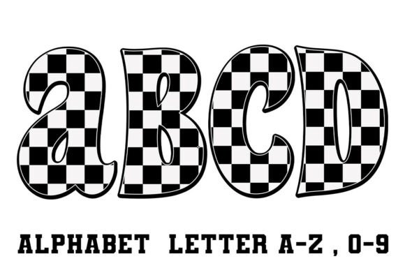 Download Checkered Alphabet Letters Racing Style - Checkered Collection