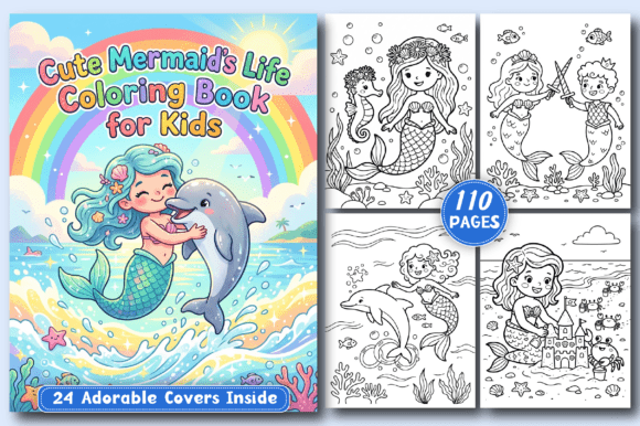 Download Cute Mermaid’s Life KIDS Coloring Pages - Mermaid Collection